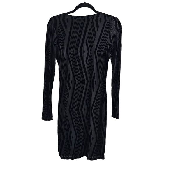 Bar lll Black Dress Womens Medium Velvet Burnout Cocktail Wedding Guest Corpcore - Picture 2 of 9
